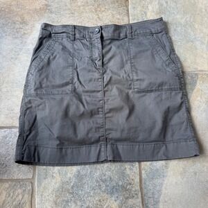 LOFT‎ Women's Gray Utility Cargo Skirt Size 8 Mid Rise Stretch Cotton Pockets